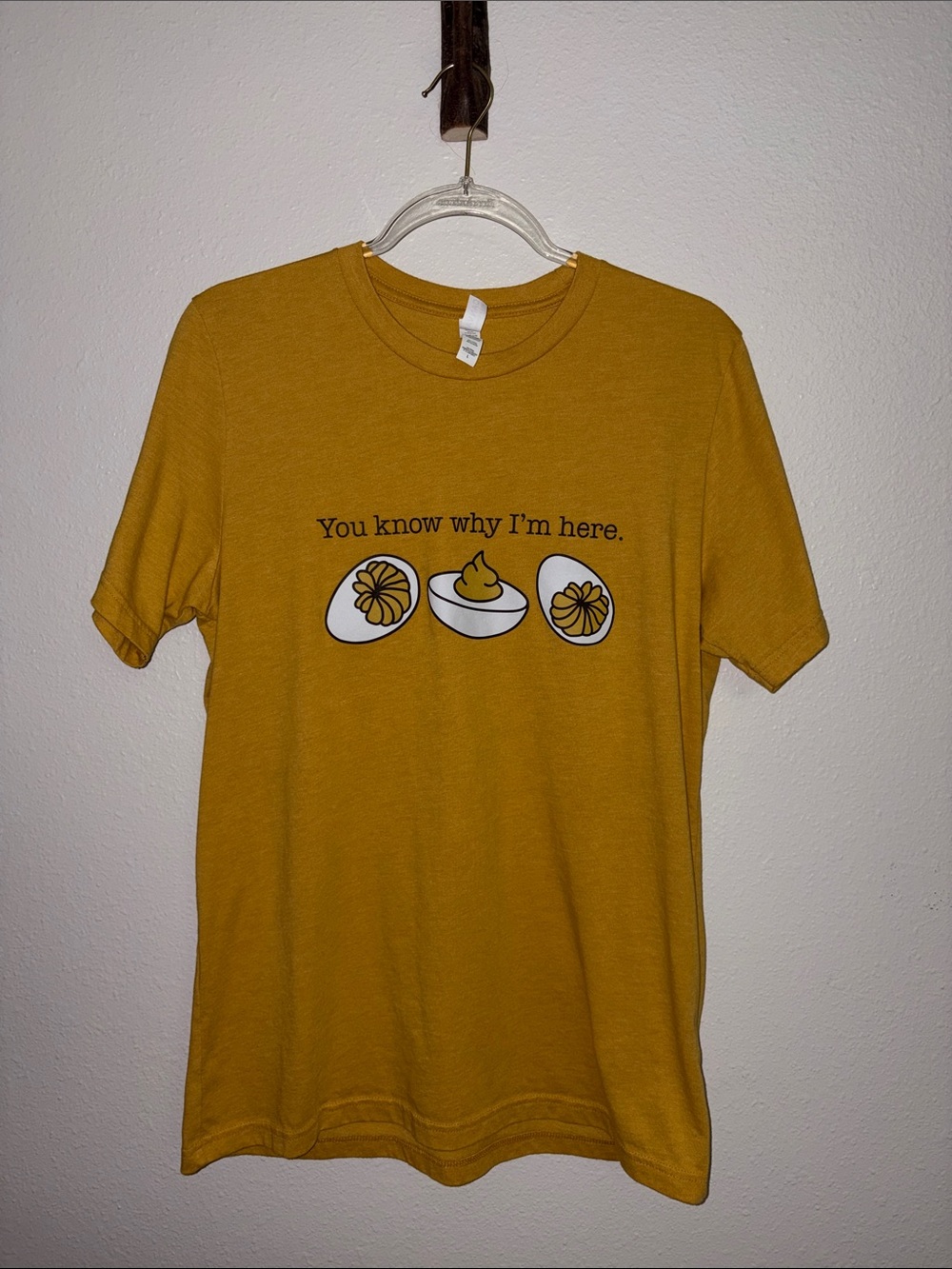 Gildan Mustard Yellow Deviled Egg Graphic Tee